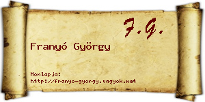 Franyó György névjegykártya