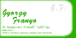 gyorgy franyo business card